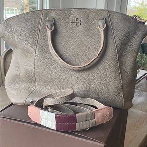 Tory Burch French Grey Berkeley Satchel